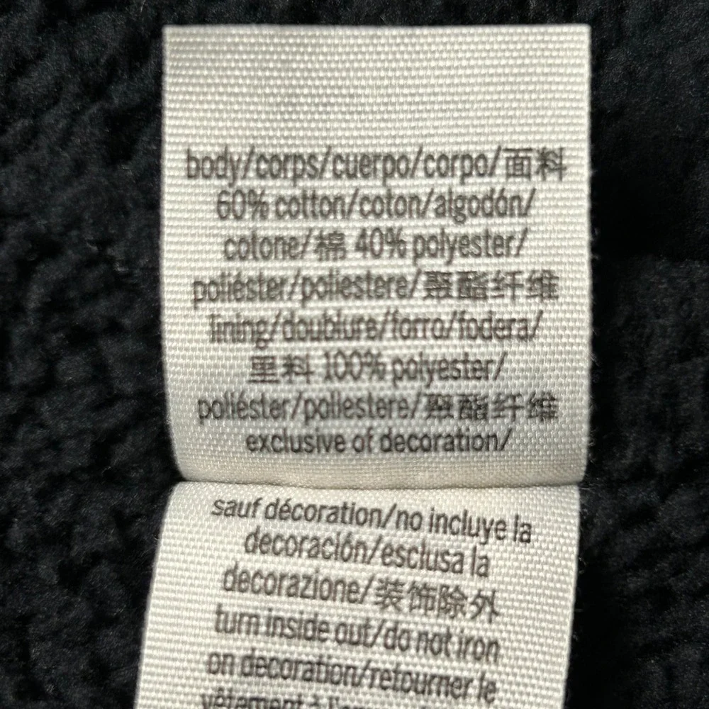 PINK Victoria's Secret Black Sherpa Lined Cowl Neck Sweatshirt‎ Women's Small